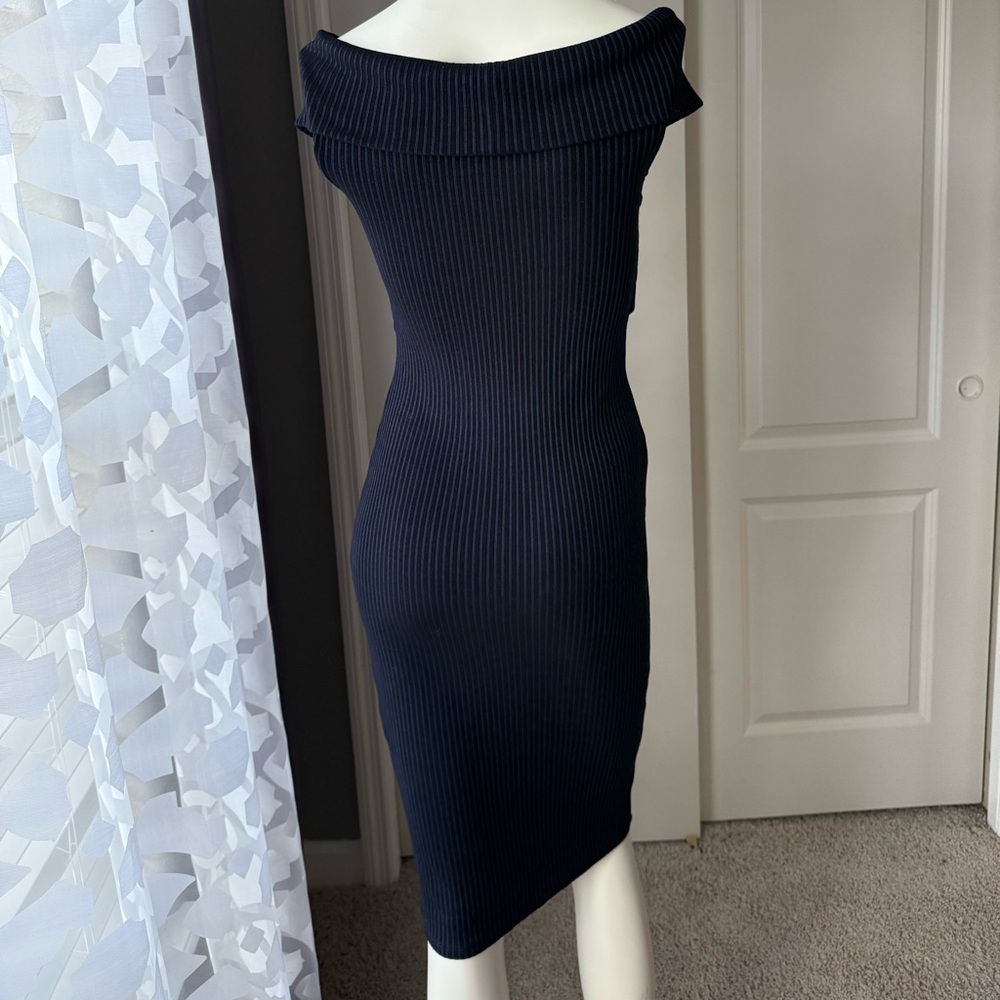 Michael Kors Cross-Collar Ribbed Dress - Picture 4 of 5